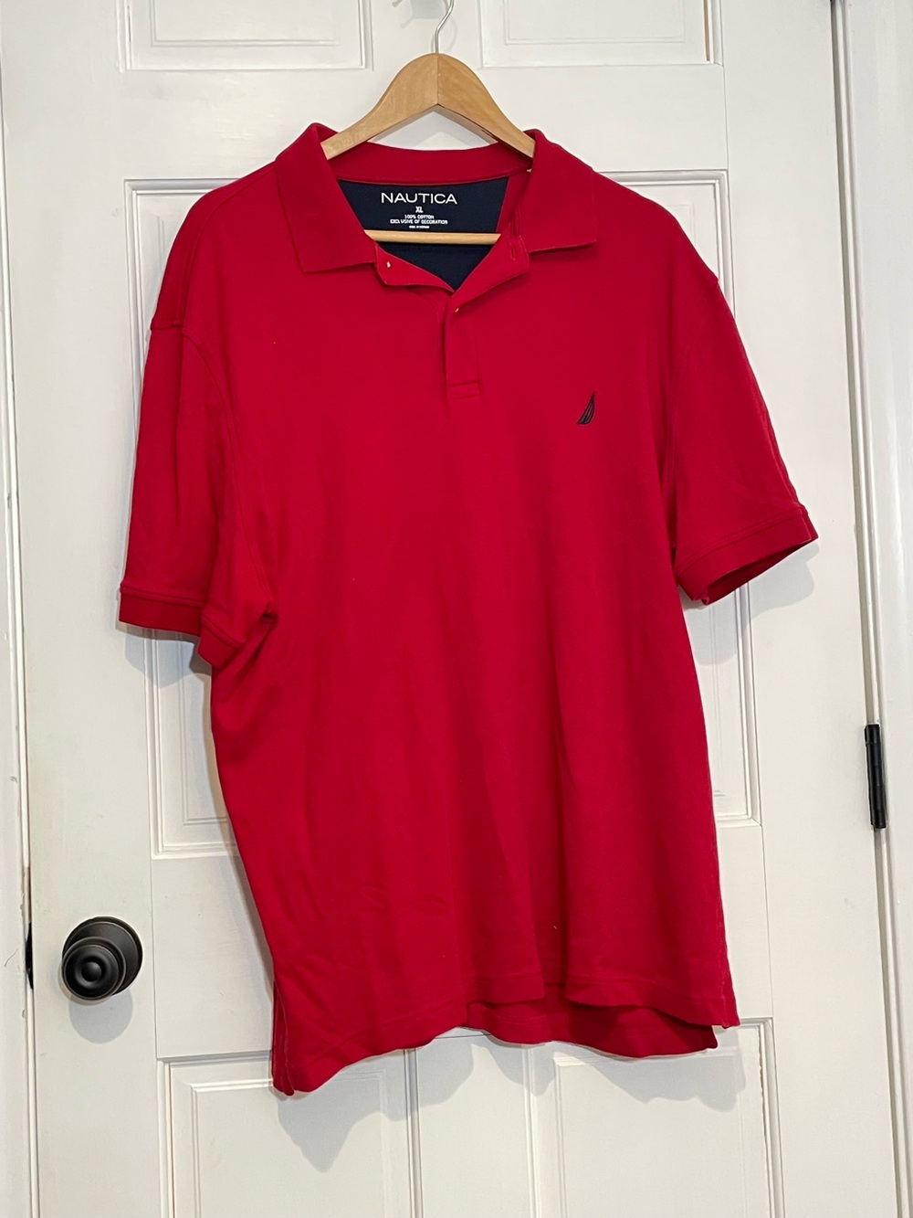 Nautica Men's Bright Red Polo classic shortsleeved XL